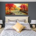 thumbnail image 5 of Automne Arbres Rouges Forêt Montagne Cascade Toile Impression Peintures pour Mur et Décoration Bureau Cadeaux Art Prêt à Accrocher, 5 of 5