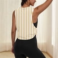thumbnail image 6 of Fewfanhot Women's Stripe Print Sleeveless Racerback Crop Top, Loose Fit Workout Gym Tank, Lightweight Breathable Summer Athletic Shirt, 6 of 7