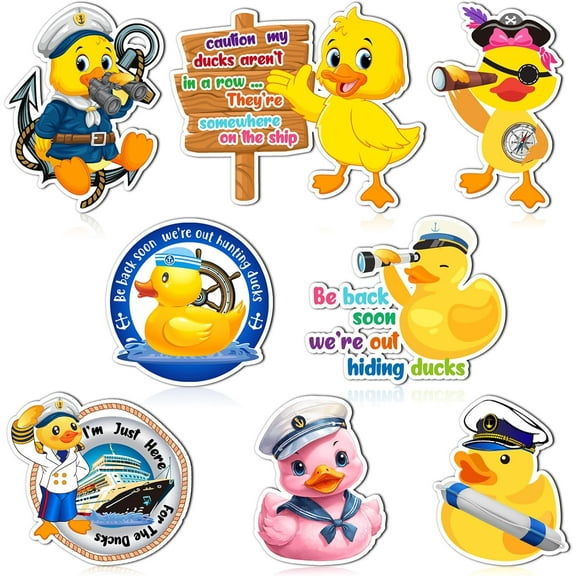 8 Pcs Duck Cruise Door Decorations Magnet Stickers,Fun Themed Duck Car Door Decors Magnetic Cruise Accessories for Birthday Carnival Party Supplies Favors