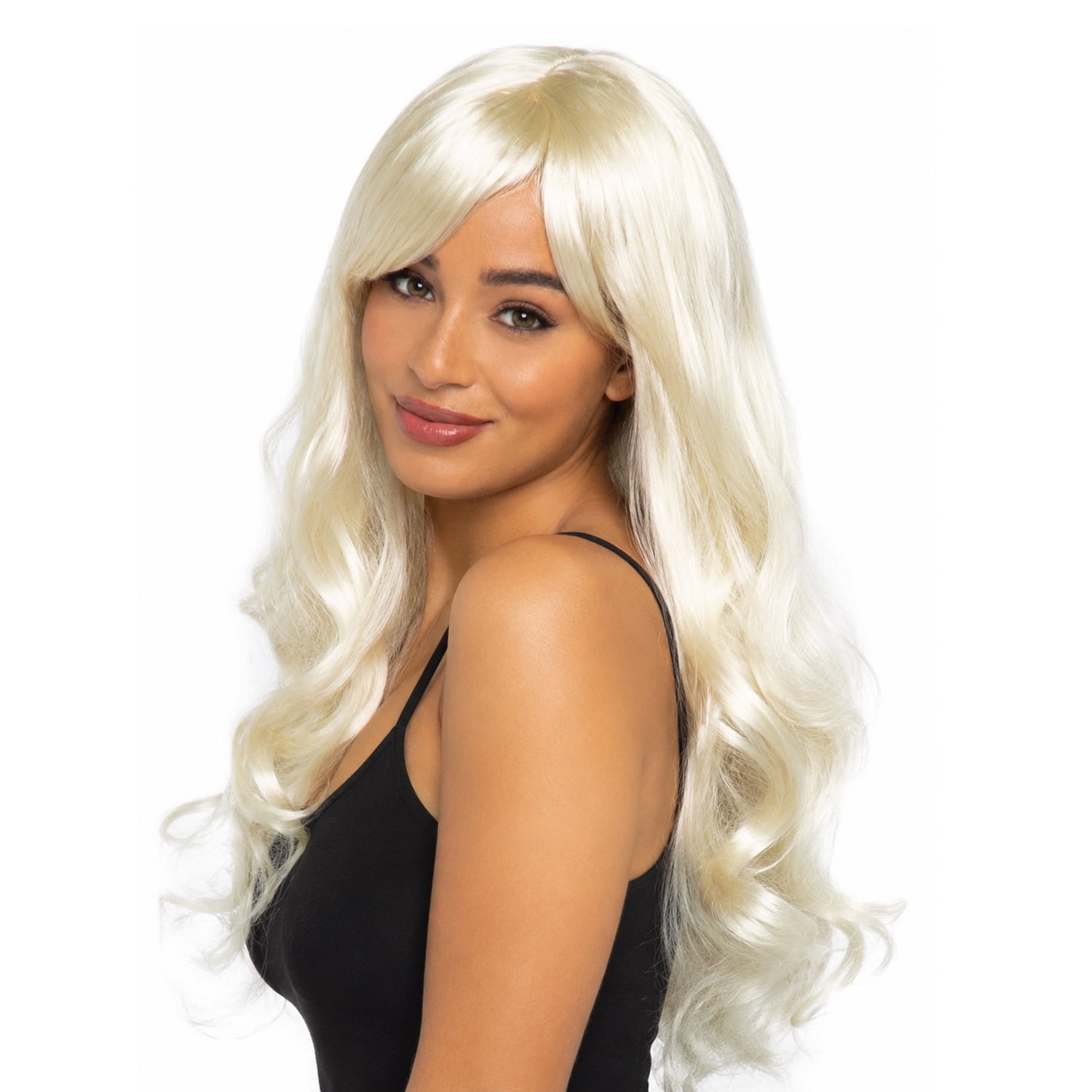 Long Wavy Costume Wig with off center Part, Platinum Blonde, for Adults, by Wonderland Costume