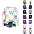 thumbnail image 1 of Mardi Gras 2026 Chandails en Molleton pour Femmes Tendance Manches Longues Col Rond Décontracté Carnaval Graphique Chandail en Molleton Pulls pour Femmes, 1 of 3