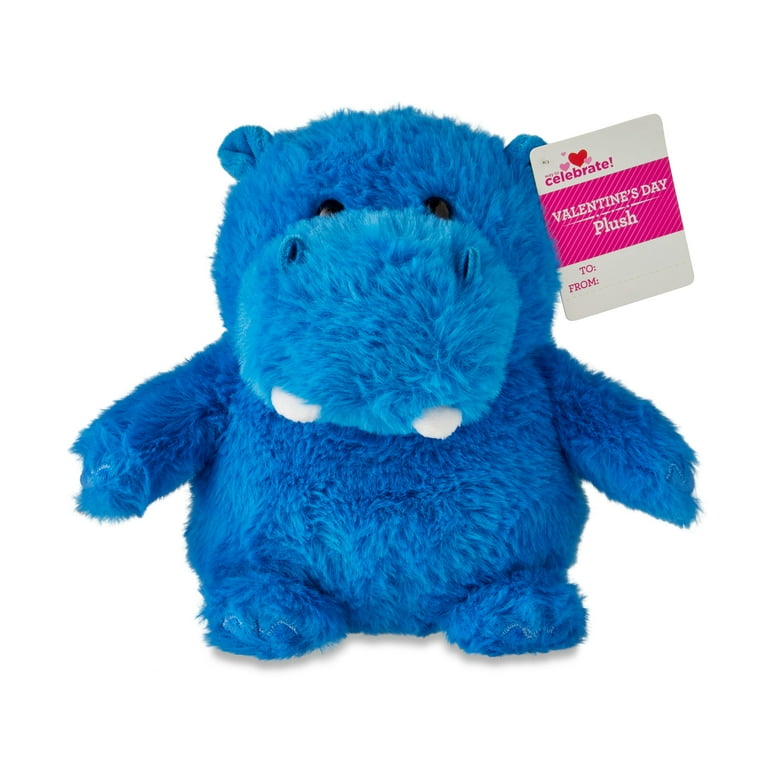 Valentine's Day Bright Pals Plush, Hippo, Blue, by Way To Valentine's Day Bright Pals Plush, Hippo, Blue, by Way To