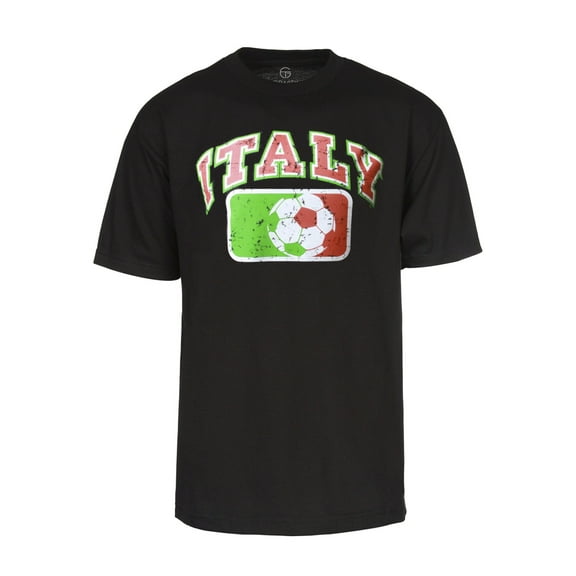 Italy Soccer Cotton T Shirt, XXX-Large Black