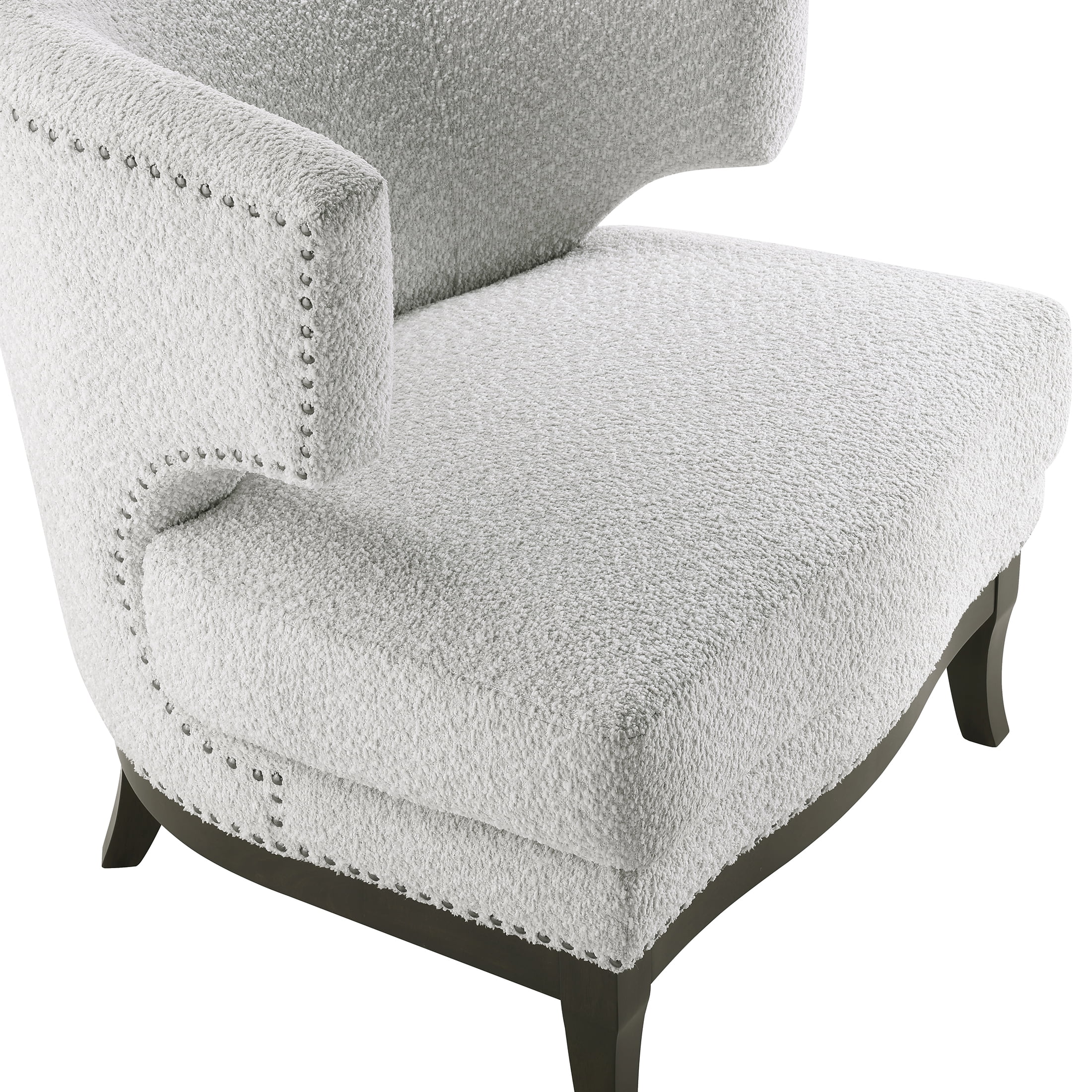 OakvillePark Orlan Boucle Barrel Accent Chair with Nailhead Trim, Gray