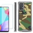 thumbnail image 1 of Shockproof Bumper Phone Case for Samsung Galaxy A52 5G, with Tempered Glass Screen Protector, by OneToughShield ® - Camo Green, 1 of 3