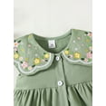 thumbnail image 4 of 9 Months Baby Girls Dress Infant Girls Summer Sleeveless Dress 12 Months Girls Embroidering Collar Solid Color Dress Green, 4 of 7