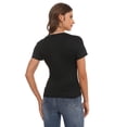 thumbnail image 4 of Women's oversized t-shirt half-sleeved V-neck T-shirt, 4 of 4