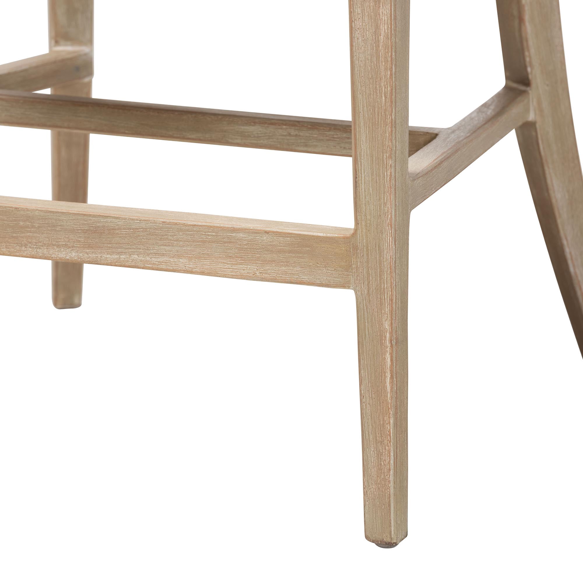 bali & pari Vellon Boho Counter Stool, 26" H Counter Height, White Wash