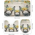 thumbnail image 3 of Rustic Farmhouse Donkey 4 Pcs Waterproof Shower Curtain Set,Vintage Western Saloon Cowboy Donkey Sunflower with Waterproof Toilet Cover Shower Mat Rugs, 3 of 8