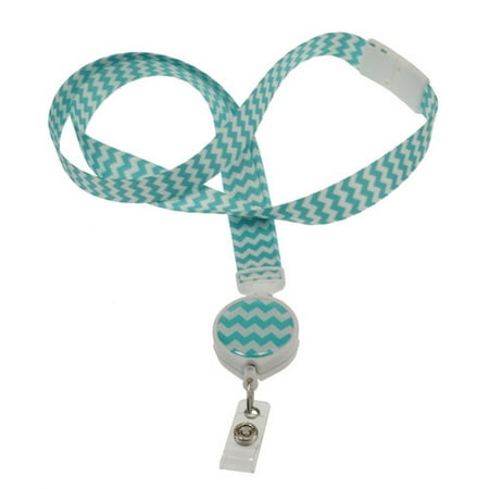 It's My Style Chevron Ribbon Lanyard Reel, Teal/White - Walmart.com