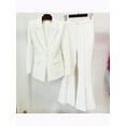 thumbnail image 6 of H QUALITY Newest 2025 Runway Designer Suit Set Wom's Career Fashion Single Button Blazer Flare Pants Suit, 6 of 6