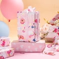 thumbnail image 5 of HOMERAL Reversible Baby Shower Wrapping Paper Roll -Metallic Foil Colorful Unicorn & Floral with Pink Heart Newborn Baby for Baby Shower,Girls,Birthday-17 Inch X 32.8 Feet, 5 of 7