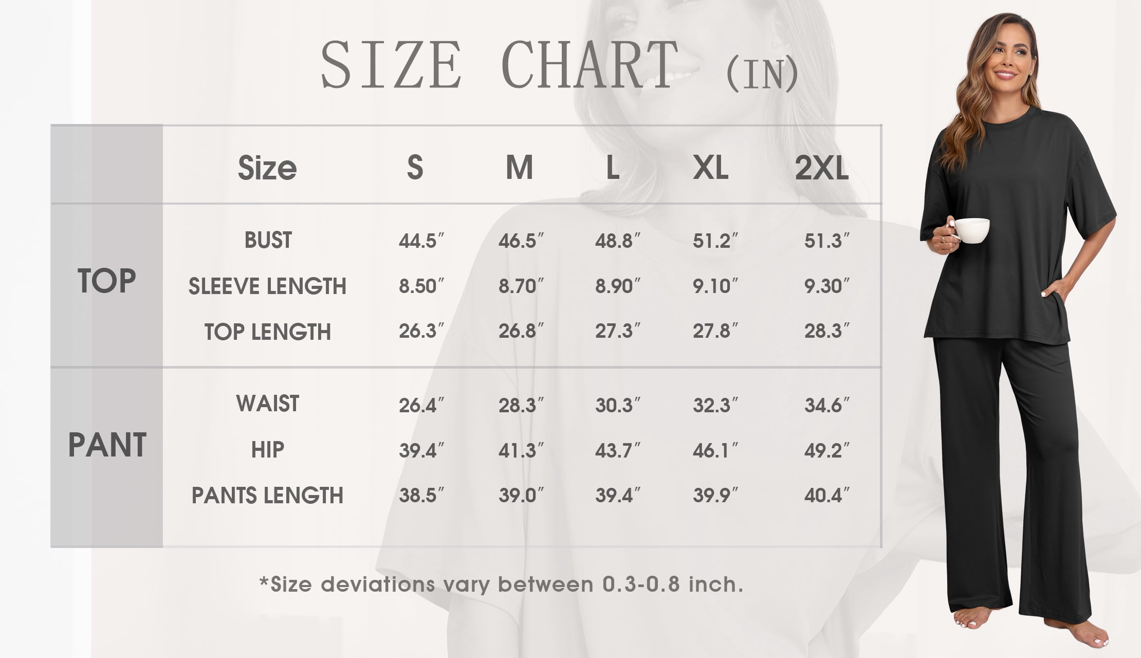 MINTREUS Lounge Sets for Women Knit Short Sleeve Tops and Long Pants Soft Comfy Pajamas Set Oversized 2 Piece Outfits S-4X