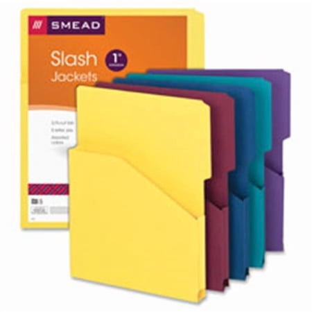Smead Slash Jackets 1 in. Expansn Letter 9.38 in. x 11.5 in. 5-PK AST