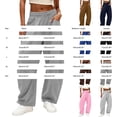 thumbnail image 3 of Stralyhd Wide Leg Womens Sweatpants Loose Fit Elastic Waist Fleece Pants Fall Winter Track Trousers Travel Fashion Outfits with Pockets Dark Green XL, 3 of 4