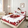 thumbnail image 4 of Castle Fairy Red Love Heart Print 4 Pieces Queen Sheet Sets for Female Men,Floral Rose Ultra Soft Flat Sheet,Happy Valentine's Day Queen Fitted Sheet,Breathable Home Decor, 4 of 7