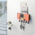 thumbnail image 5 of Cat Red Mail Holder Organizer Wall Mount with Shelf Key Holder Key Rack with 5 Key Hooks for Wall Decorative, 5 of 6
