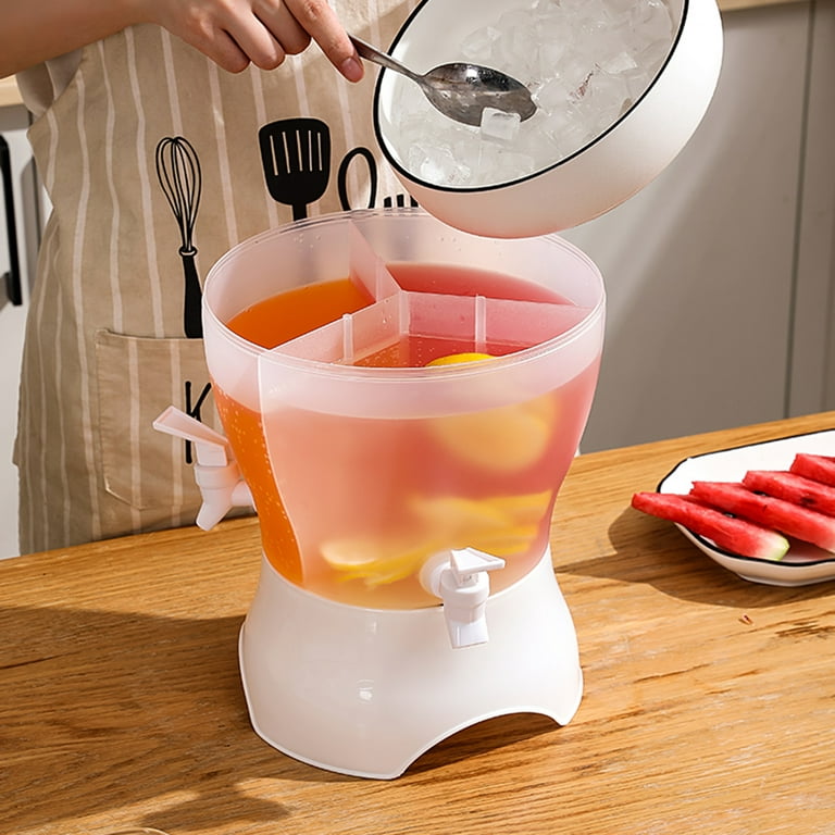 Rotary Cold Kettle with Faucet Put Refrigerator Fruit Teapot Three-grid Cold Water Bucket Cold Water Bucket Large Capacity, Size: Square Low Section