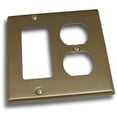 thumbnail image 1 of Double Rocker and Receptacle Outlet Switch Plate, Satin Nickel, 1 of 1