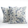 thumbnail image 2 of Chinoiserie Pillow Covers 16x16 Inch Set of 2 Blue Floral Bird Decorative Throw Pillows Vintage Blue and Cream Printed Pillowcases Cushion Covers for Indoor Outdoor Home Couch Decor, 2 of 6