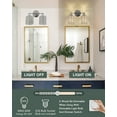 thumbnail image 4 of 2-Lights Vanity Lights, Crystal Bathroom Light Fixtures Over Mirror Indoor Lighting Matte Black with Crystal Shades for Makeup & Dressing Table Foyer, 4 of 7