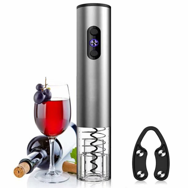 Stainless Steel Electric Wine Opener w/Foil Cutter Rechargeable Red Black Silver 