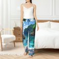 thumbnail image 4 of Cauagu Tropical Paradise Window View Pajama Pants for Women Loose Fit Wide Leg Trouser Pants Casual Elastic Waist Drawstring Lounge Pants, 4 of 6