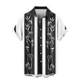 thumbnail image 4 of Men's Tribal Print T Shirt Button Down Short Sleeve Beach Hawaii Shirts Summer Lightweight Vintage Collar Blouse, 4 of 5