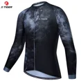 thumbnail image 2 of X-TIGER - Maillot de ciclismo de manga larga para otoño, color negro, para ciclismo de montaña, para adultos, con 4 bolsillos traseros, 2 of 5