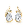 thumbnail image 2 of Rosec Jewels Lab Diamond Stud Earrings - 5X7 mm Pear Shape Diamond Earrings for Mothers Day - 1 Ct - EF-VS Grade, 18K Yellow Gold, 2 of 6