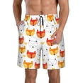 thumbnail image 1 of Balery Cute Fox with Heart Traje de Baño Estilo Hawaiano para Hombre, Shorts de Secado Rápido con Bolsillos-X-Large, 1 of 6