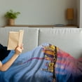 thumbnail image 3 of Urban Soft Flannel Fleece Blanket, City Skyline of Shanghai China on Huangpu River Dusk Famous Travel Destination, Cozy Plush for Indoor and Outdoor Use, 50" x 70", Blue Pink Yellow, by Ambesonne, 3 of 5