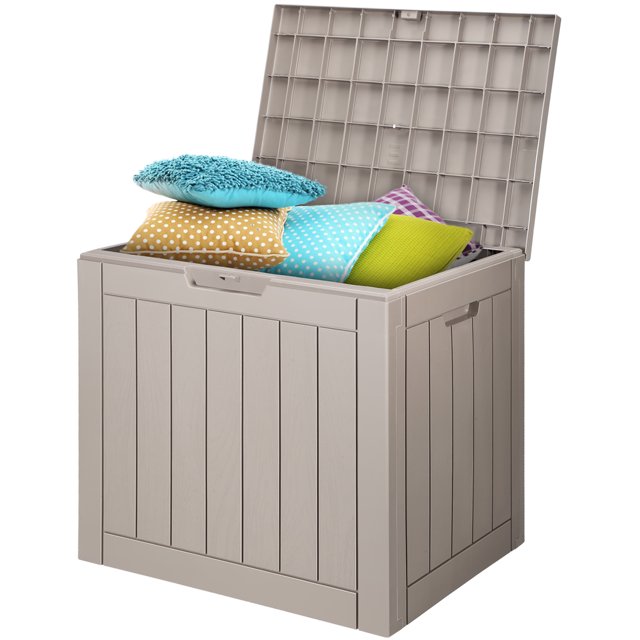 VEVOR Outdoor Storage Box Resin Deck Box 31 Gallon Patio Waterproof Organizer