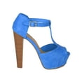 thumbnail image 2 of New Women Breckelles Brina-21 PU Peep Toe T-Strap Platform Chunky Heel Sandal, 2 of 6