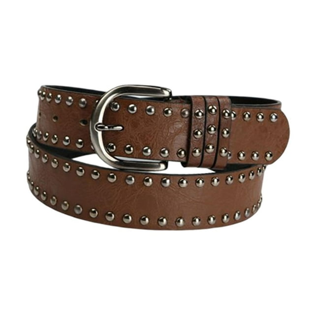 Ceinture Rivet Gothique Punk pour Femme Ceinture Étroite pour Robe de Soirée Femme Marron Foncé