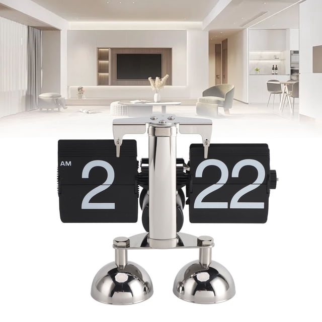 Reloj De Escritorio Digital Retro Con Tapa, Mecánico, Funciona Con Pilas, Decoración De Oficina En El Hogar, 12 Horas, Doble Pata, Ideal Para Sala De Estar, Estudio, Cocina,