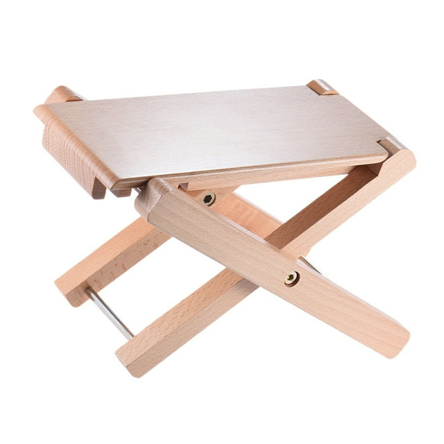 Foldable Wooden Guitar Foot Rest Stool Pedal 4-Level Adjustable Height Beech Wood Material