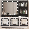 thumbnail image 6 of Makeup Vanities Vanity Desk with Mirror & Light, Large Drawer Three Level Storage Dresser, 3 Lighting Modes Adjustable Brightness, Bedroom Dressing Table(Black),Bedroom Makeup Vanities, 6 of 7