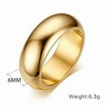 thumbnail image 2 of 6Mm Silver Gold Plated Stainless Steel Men Women Wedding Ring Band R16, 2 of 9