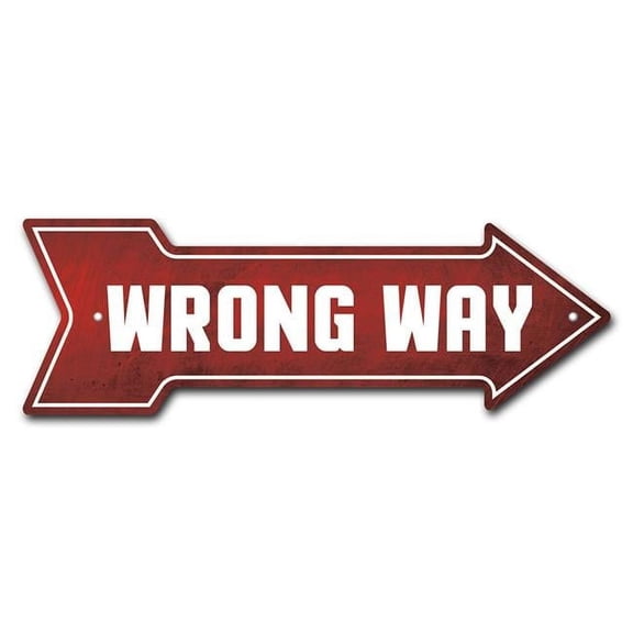 SignMission P-ARROW12-999541 12 x 36 in. Wide Wrong Way Arrow Sign