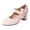 Pink, variant on Bow Dressy Heeled Shoes for Women Bride Wedding Elegant Casual Bowknot Leather Chunky Block High Heels Fashion Dress Pumps Spring Fall Beige Size 6