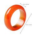 thumbnail image 2 of Anillo de cristal de cornalina roja con banda lisa de ágata natural para mujeres y niñas., 2 of 5