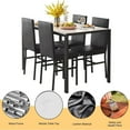 thumbnail image 4 of AWQM 5 Peice Dining Table Set, Faux Marble Dining Room Table and Chairs Set, Rectangle Kitchen Table Set with Durable Metal Frame and Upholstered Chairs, White, 4 of 8