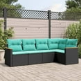 thumbnail image 1 of vidaXL 5 Piece Garden Sofa Set with Cushions Black Poly Rattan, 1 of 4