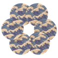 thumbnail image 7 of Yayeee 6 PCS Drink Coasters with Holder Set Woven Absorbent Round Tabletop Hot Pad, Blue Wave Pattern, 7 of 7
