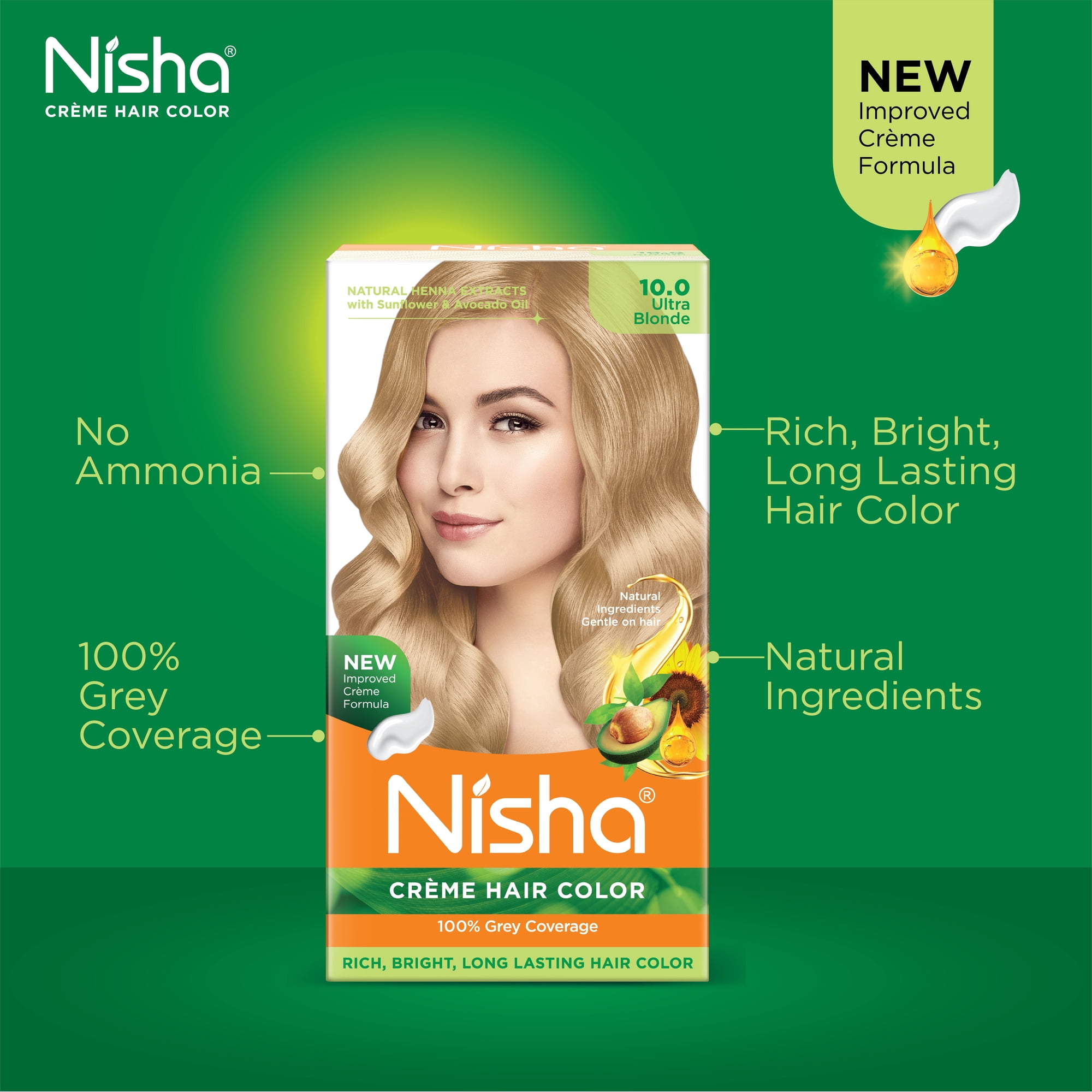 Poudre De Henné Nisha Nature Mate Pour Coloration Des Cheveux - Noir - Sans Ammoniaque - 60g