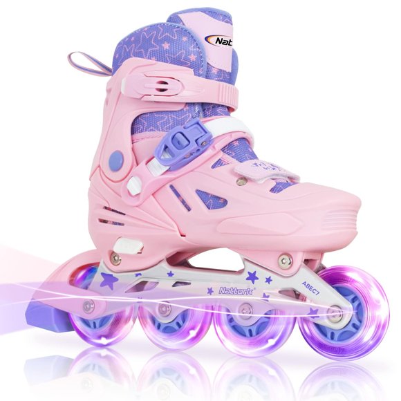 Patines en línea Nattork ajustables con ruedas luminosas para niños