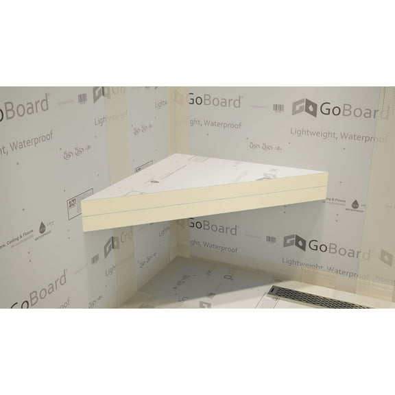 Floating Corner Shower Bench Kit with GoBoard® by Original Granite Bracket 32x32
