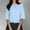 Blue, variant on Button Down Shirts for Women Womens Shirts Summer Blouses for Women 2025 Womens Half Sleeve Cardigan Shirt Cropped Button Down Tops Oversized Lightweight Ribbed Knit Top White M