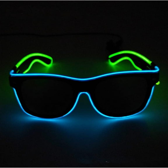 LED Glasses, Light Up Glasses Neon El Wire LED Light Up Eyeglasses Sunglasses Eyewear for Nightclub Battery